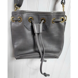 Gray Leather Tote Bag
